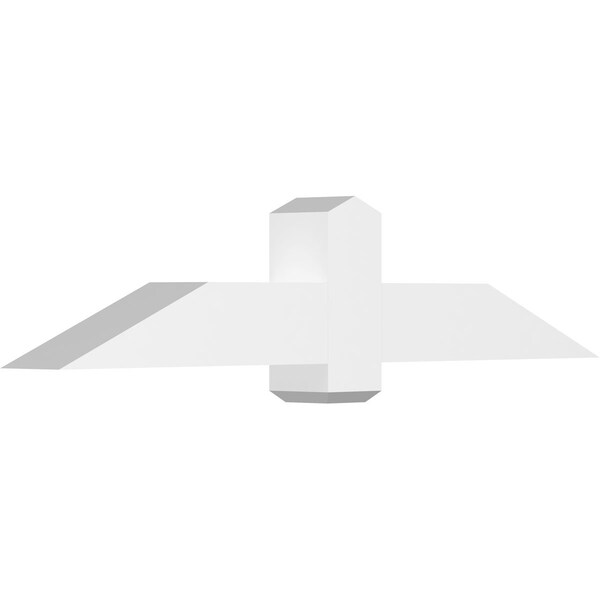 Ekena Millwork Eugene Architectural Grade PVC Gable Bracket, 60"W x 12 1/2"H x 6"D x 6"F, 5/12 Pitch GBP060X13X0606EUG00 - main